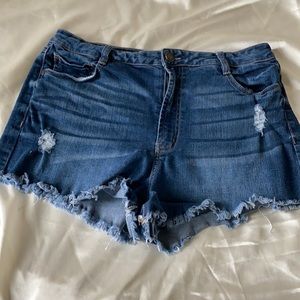 Distressed Jean shorts